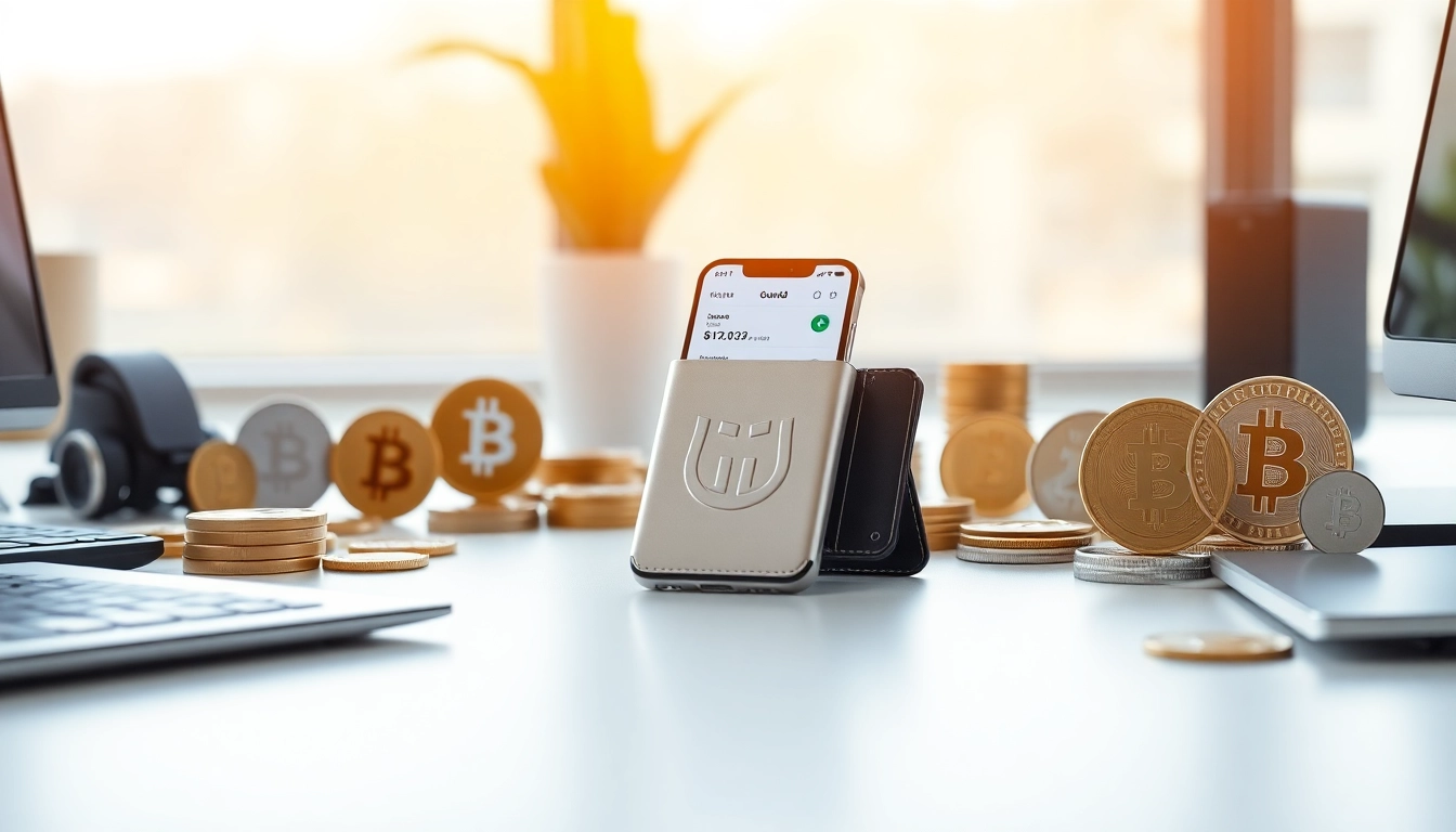 Showcasing guarda wallet securely managing cryptocurrency, set in a modern tech environment.