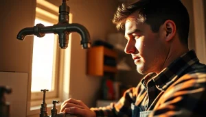 Fixing a leaky faucet in Lacey, WA with professional plumbing Lacey Wa service.